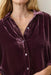 Marine Layer - Bella Velvet Oversized Shirt - Fig - Detail