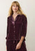 Marine Layer - Bella Velvet Oversized Shirt - Fig - Front