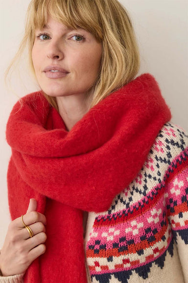 Marine Layer - Brushed Scarf - Cherry Red - Detail