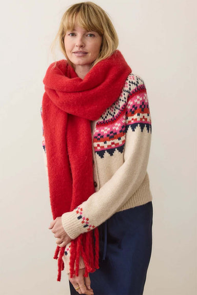 Marine Layer - Brushed Scarf - Cherry Red - Model
