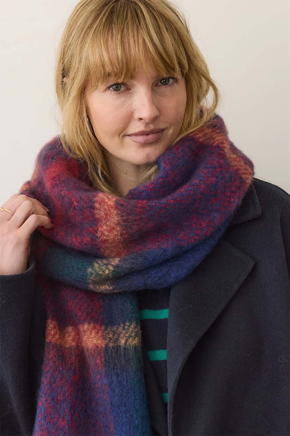 marine layer brushed scarf holiday plaid detail