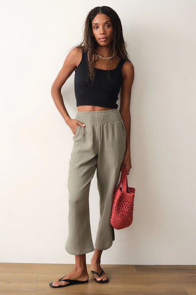 marine layer cali double cloth pant sage