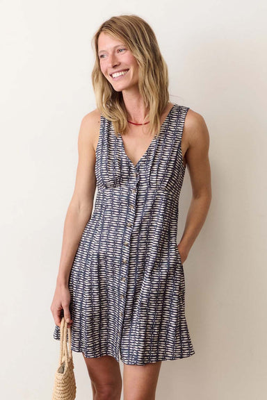 marine layer camila sleeveless mini dress sardina print profile