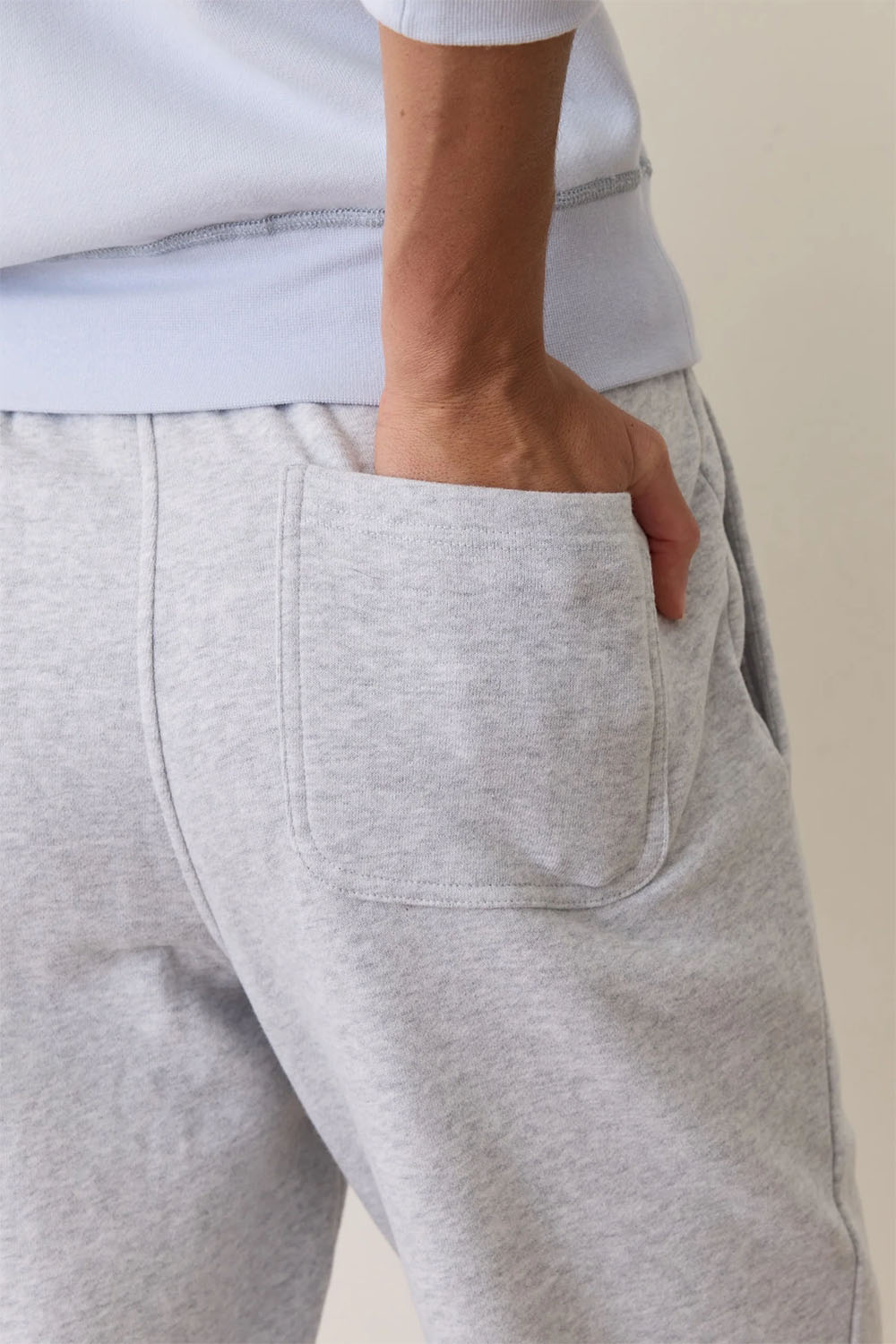 Marine Layer - Cloud 9 Cinch Sweatpant - Heather Grey - Back Detail