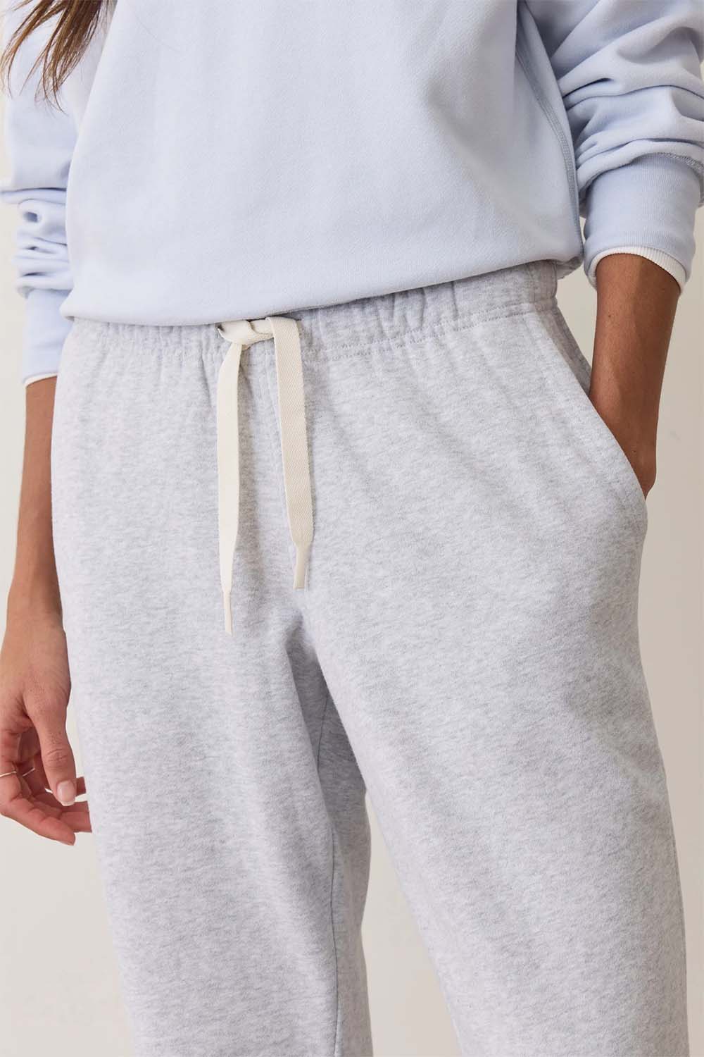 Marine Layer - Cloud 9 Cinch Sweatpant - Heather Grey - Front Detail