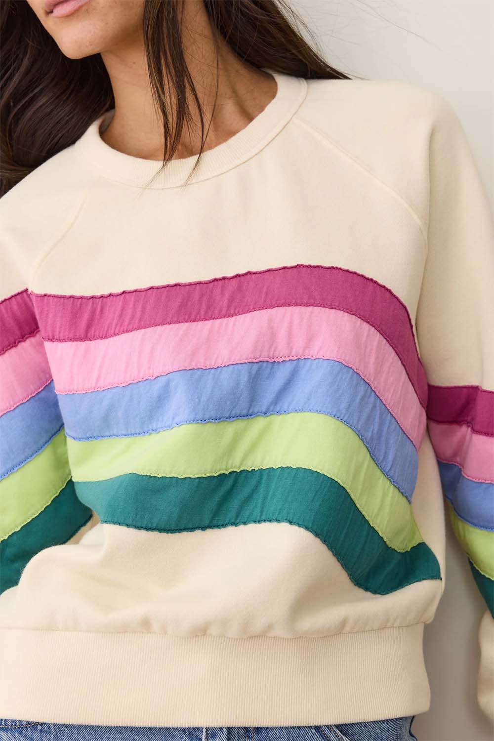 marine layer cloud 9 crewneck cool wave detail