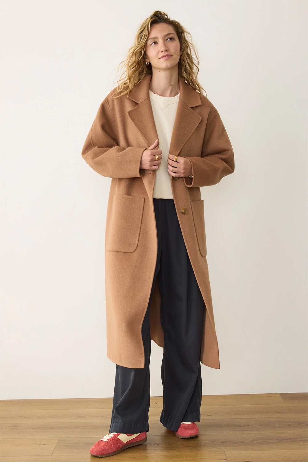 marine layer colette oversized coat camel 