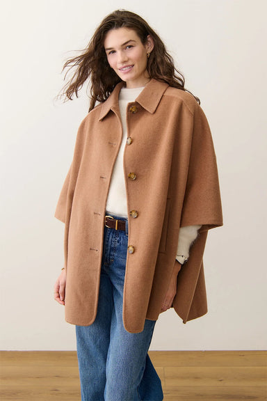 Marine Layer - Colette Wool Drape Coat - Camel  - Profile