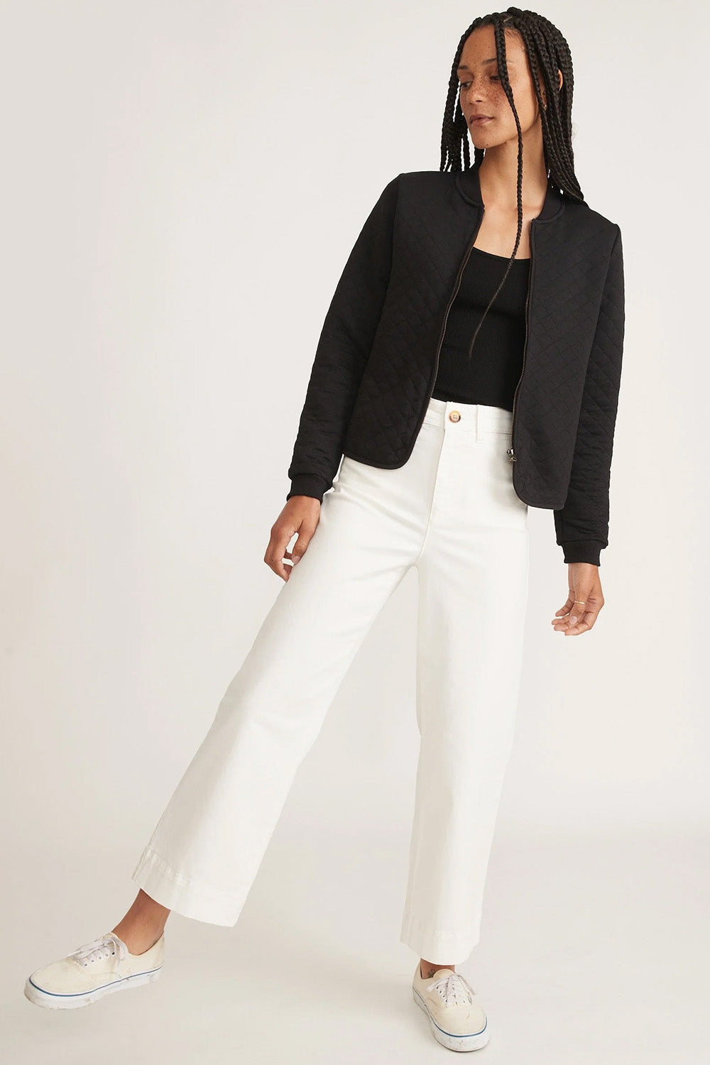 marine layer corbet quilted bomber black 