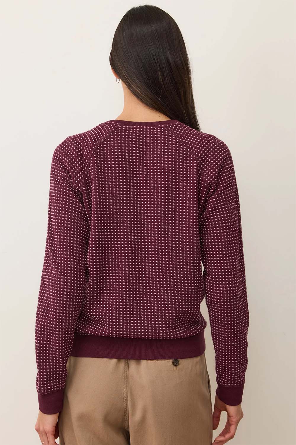 marine layer daisy textured raglan fig back