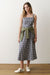marine layer demi poplin midi dress navy gingham front