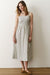 marine layer demi poplin midi dress olive stripe front