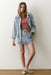 marine layer ella denim mini skirt light wash