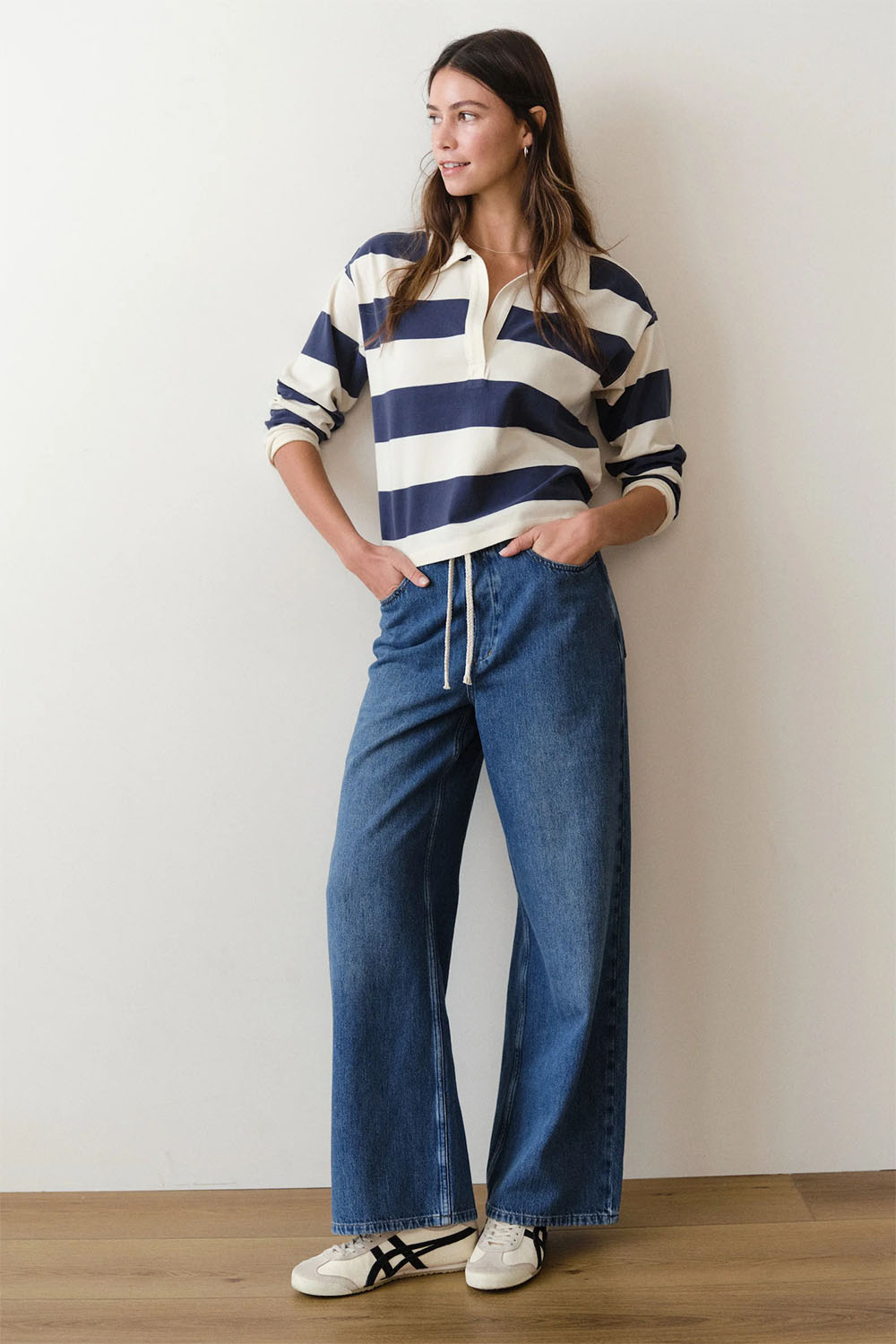 marine layer ella wide leg pant medium wash