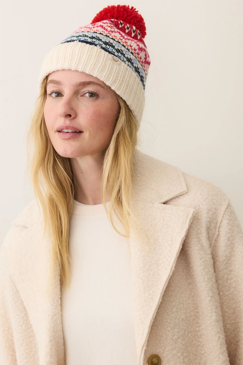 Marine Layer - Fair Isle Pom Beanie - Multi - Model