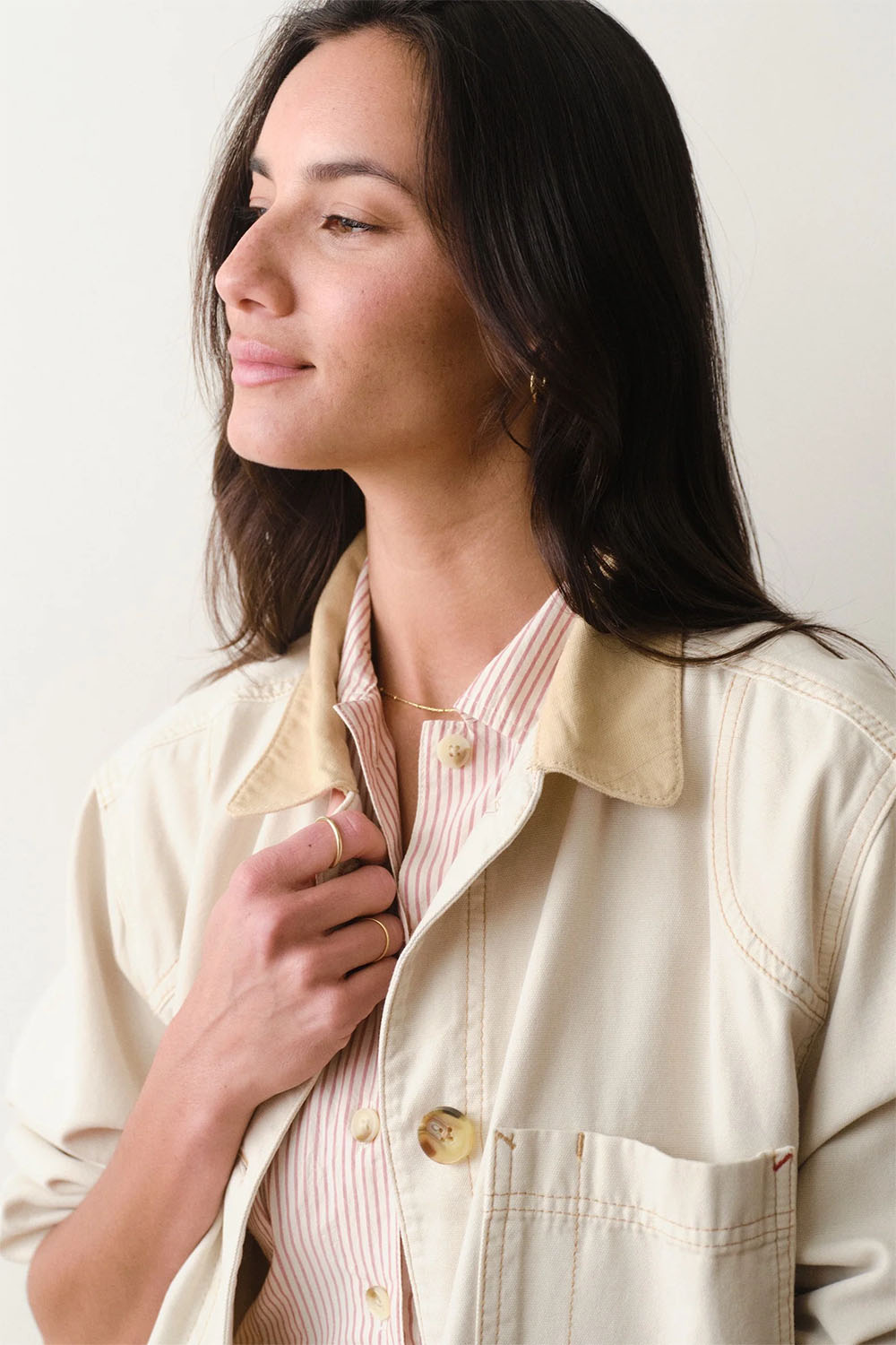 marine layer finley barn jacket stone detail