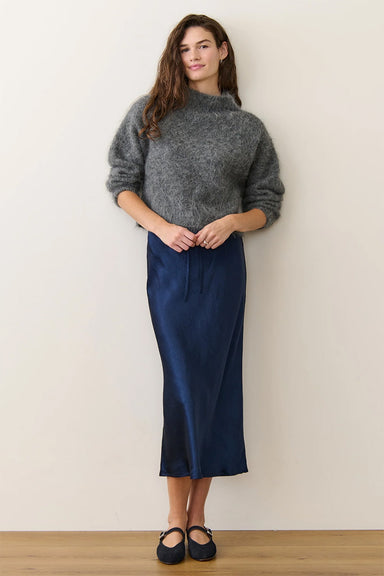 marine layer gabrielle slip skirt navy