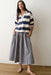 marine layer gia poplin skirt navy gingham front