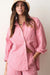 marine layer gracey seersucker shirt pink stripe front