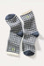 marine layer hi ankle crew sock blue gingham