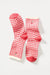 marine layer hi ankle crew sock red gingham