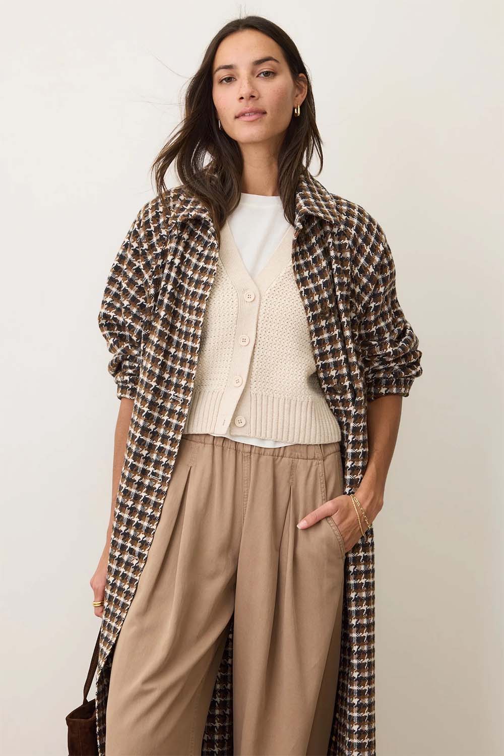 Marine Layer - Houndstooth Trench - Neutral Herringbone