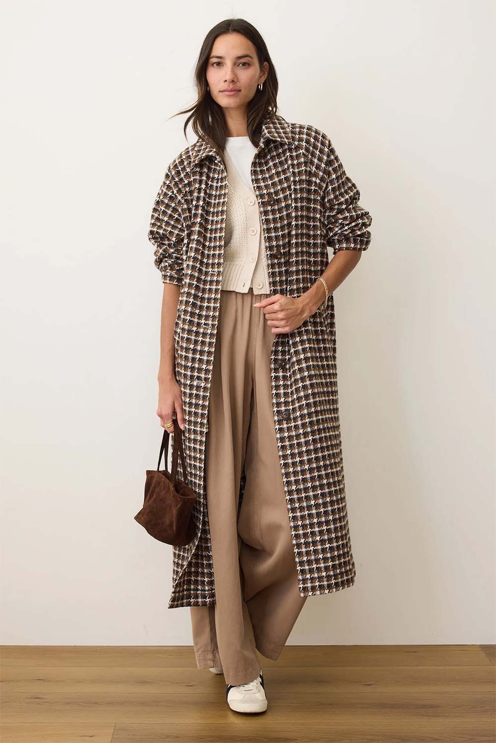 Marine Layer - Houndstooth Trench - Neutral Herringbone - Front