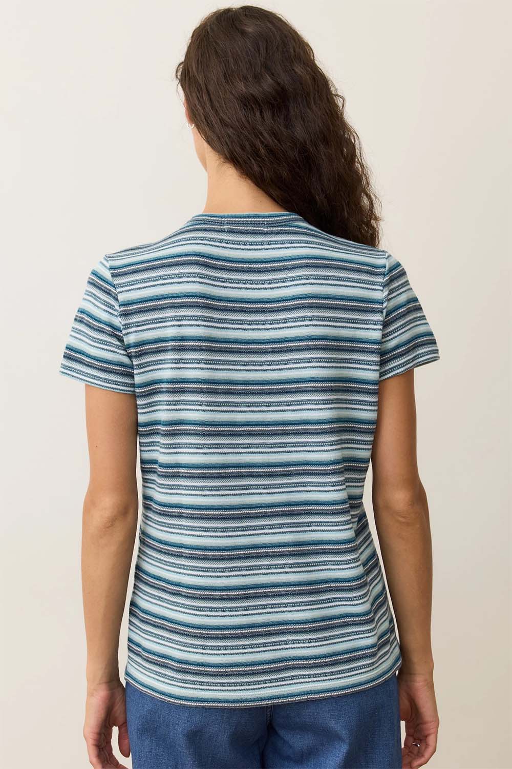 Marine Layer - Jacquard Stripe Tee - Cool Stripe - Back