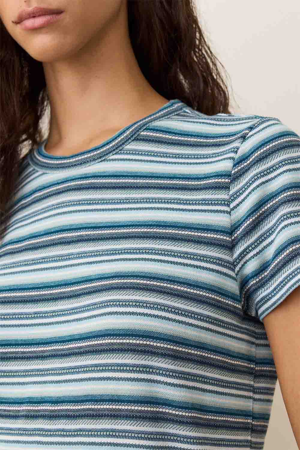 Marine Layer - Jacquard Stripe Tee - Cool Stripe - Detail