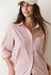 marine layer jane relaxed cali poplin shirt rust stripe detail