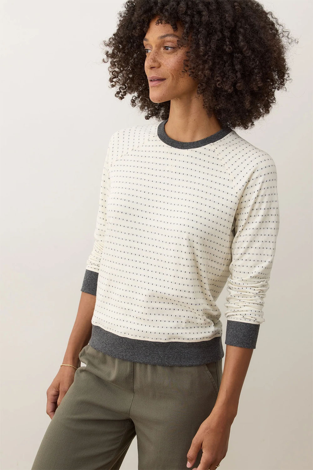 Marine Layer - Juno Reversible Raglan - Light Heather Grey - Front