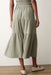 marine layer lana button through skirt sage back
