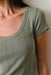 marine layer lexi pointelle scoop tee olive detail