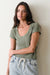 marine layer lexi pointelle scoop tee olive profile