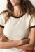 marine layer lexi rib ringer tee cream coffee detail