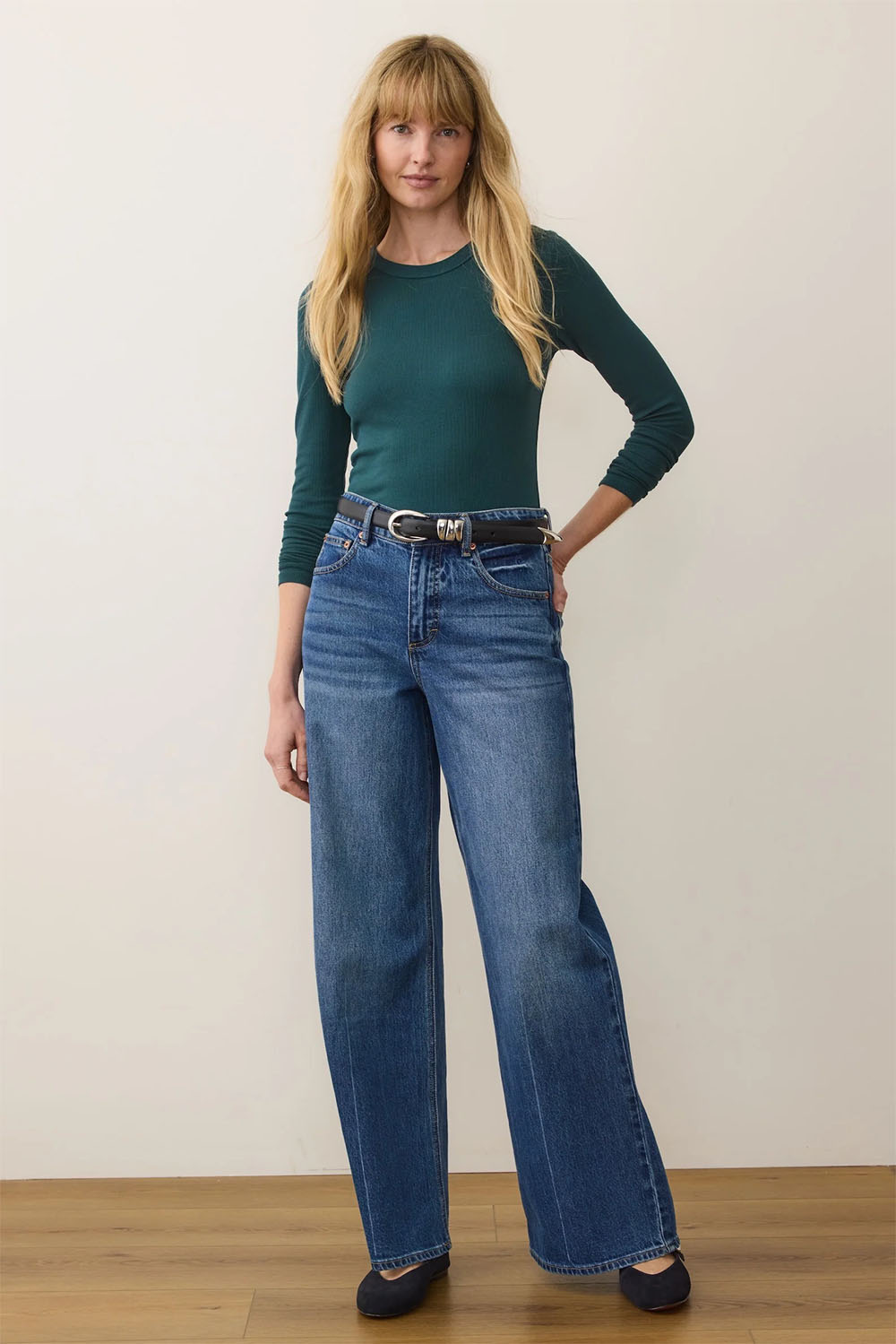 Marine Layer - Lexi Rib Sun-In LS Tee - Emerald