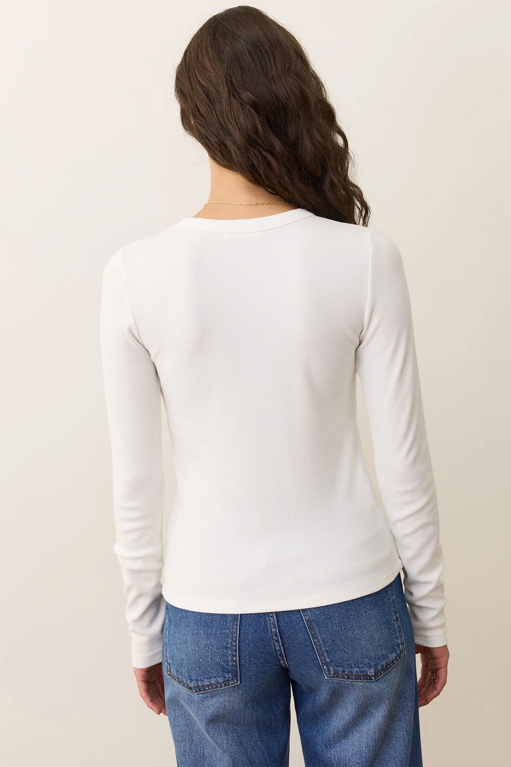 marine layer lexi rib sun in ls tee white back