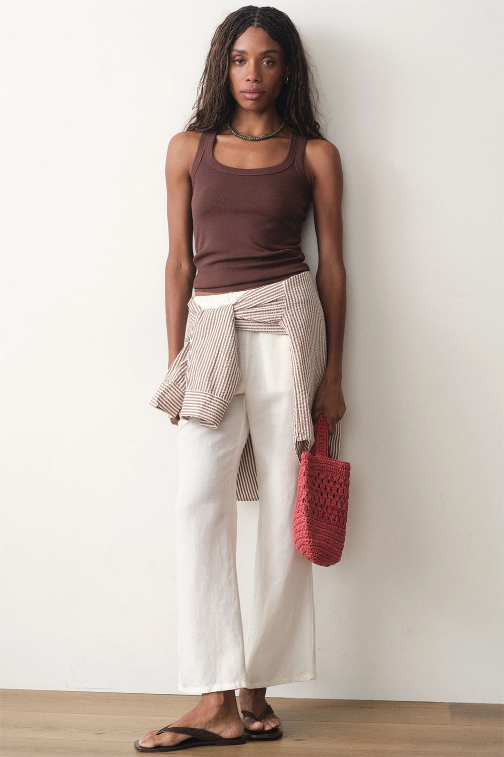 marine layer lexi rib sun in tank chocolate