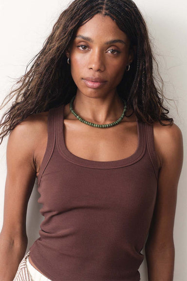 marine layer lexi rib sun in tank chocolate detail
