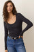 marine layer lexi scoop neck faded black front