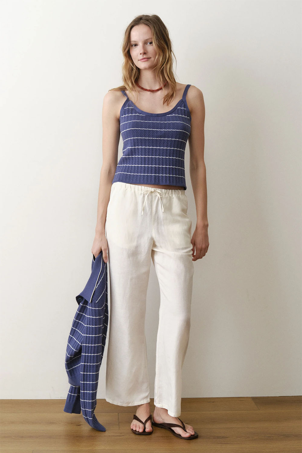 marine layer linen drawstring pant antique white