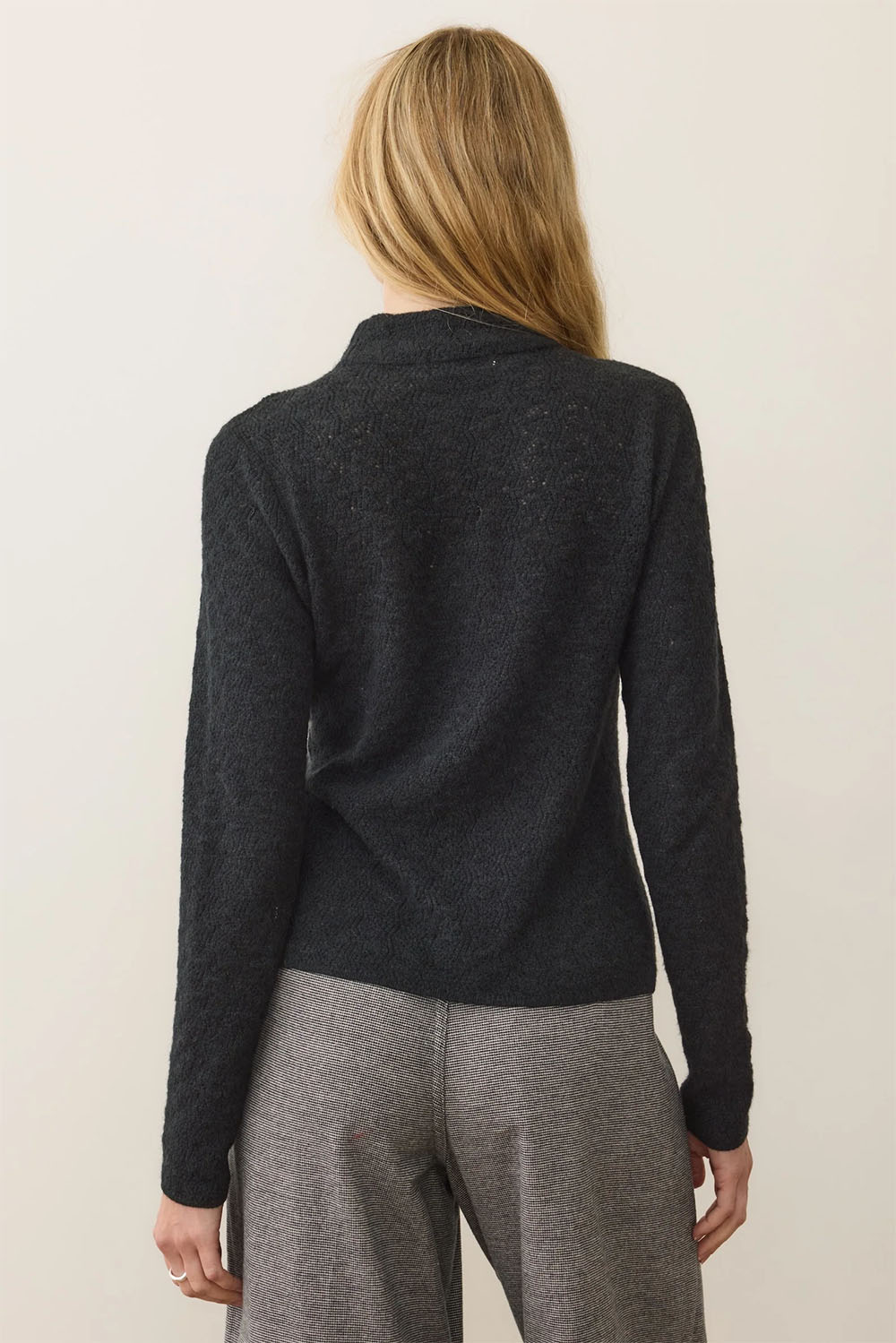 Marine Layer - Lucia Mock Neck Sweater - Black - Back