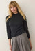 Marine Layer - Lucia Mock Neck Sweater - Black - Front