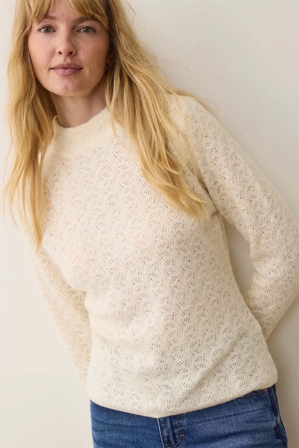 Marine Layer - Lucia Mock Neck Sweater - Oat - Profile