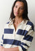 marine layer luxe polo tee navy stripe detail