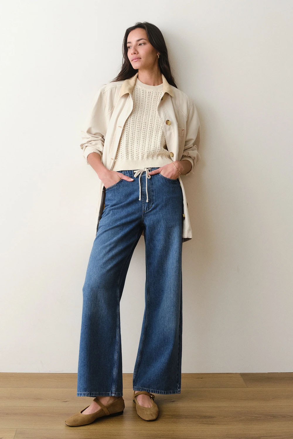 marine layer mina sweater tank cream 