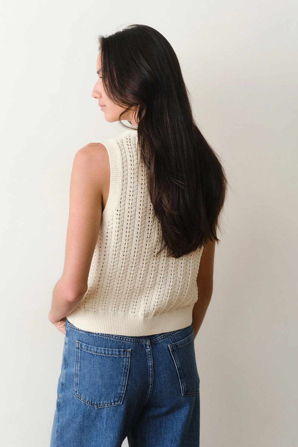 marine layer mina sweater tank cream back