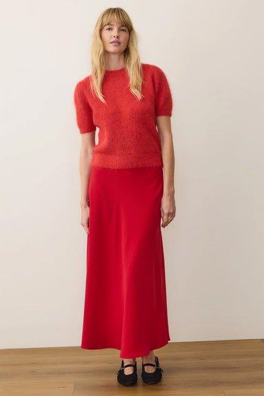 marine layer natalia circle skirt cherry red