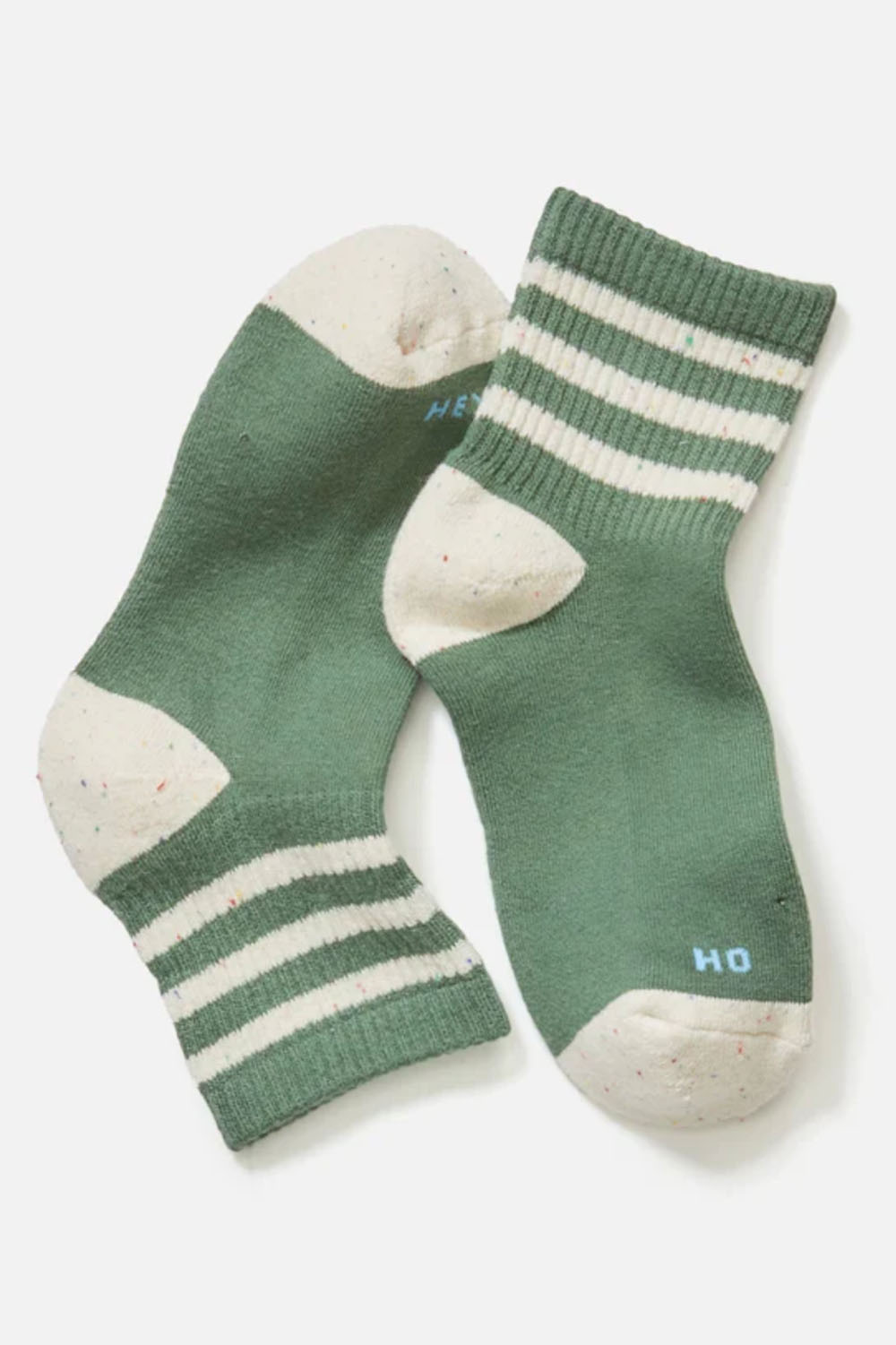 Marine Layer - Quarter Crew Sock - Green Stripe