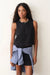 marine layer quinn linen tank black front